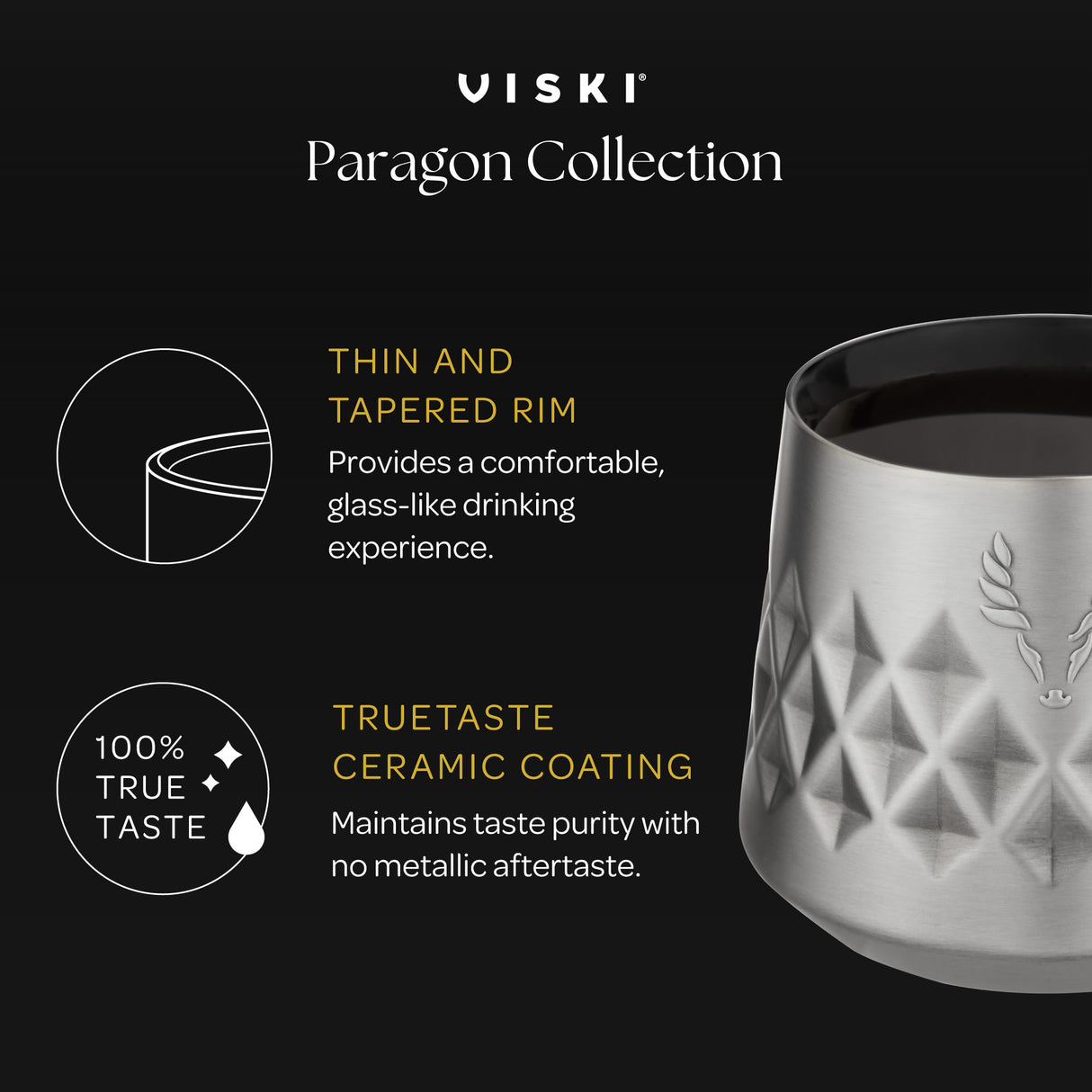 Paragon Stainless Steel Whiskey Taster in Obsidian