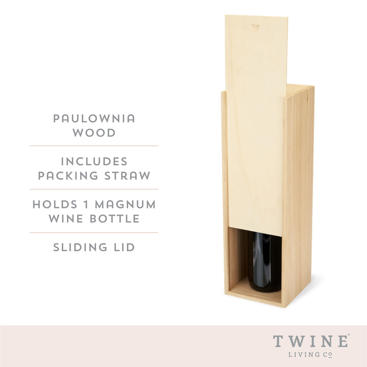 Magnum Bottle Paulownia Wood Wine Box