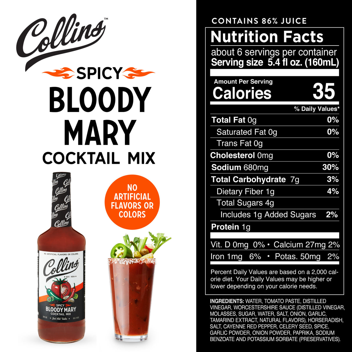 Spicy Bloody Mary Mix, 32 oz