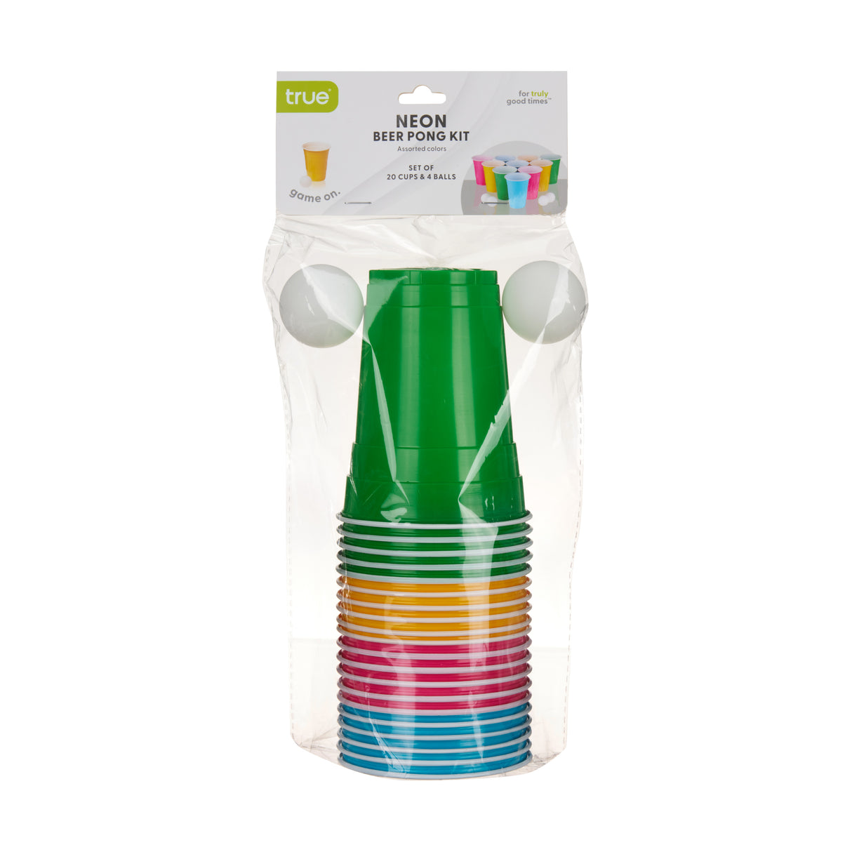 Party Beer Pong Kit in Assorted Neon Colors