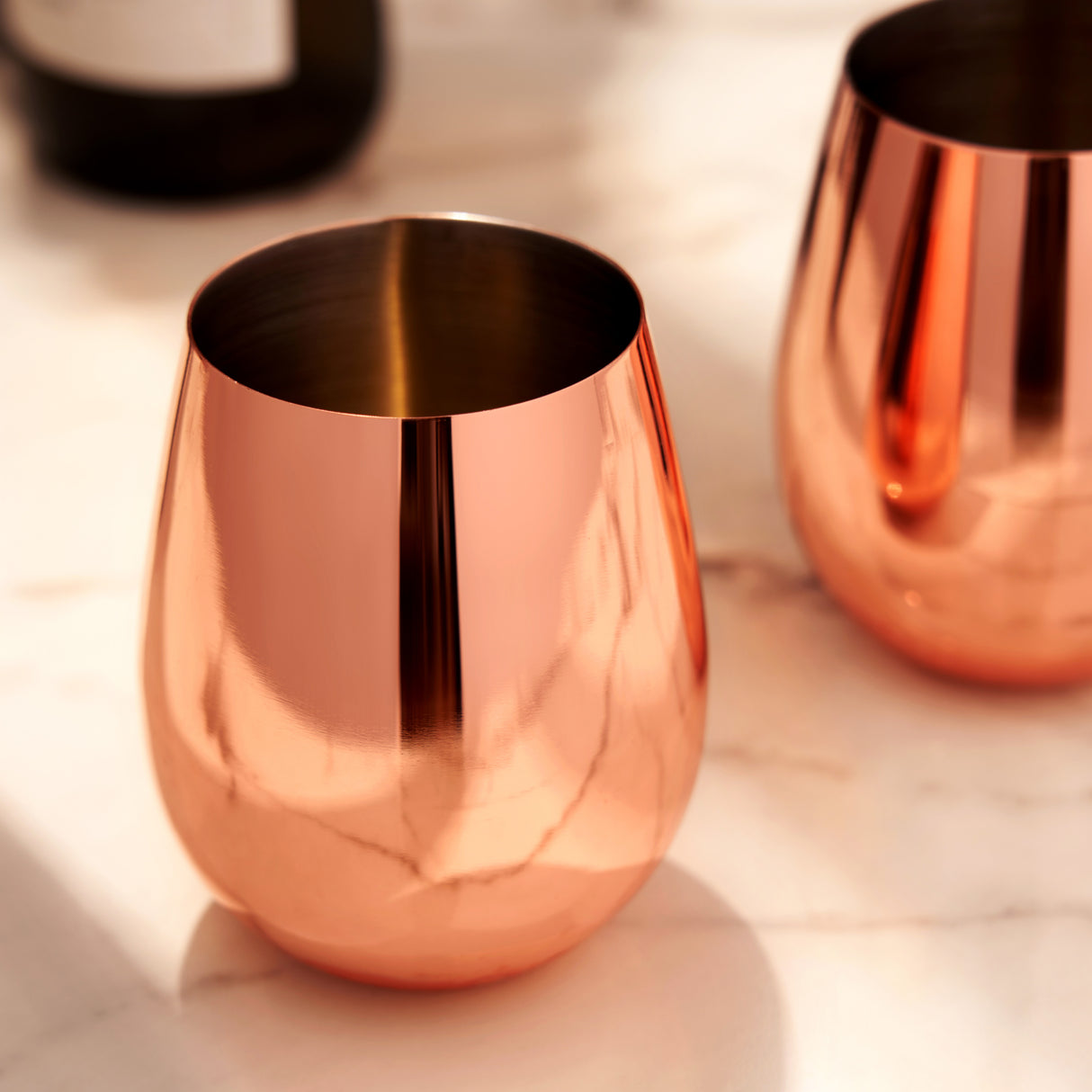 Summit Stemless Wine Glasses in Copper, Set of 2