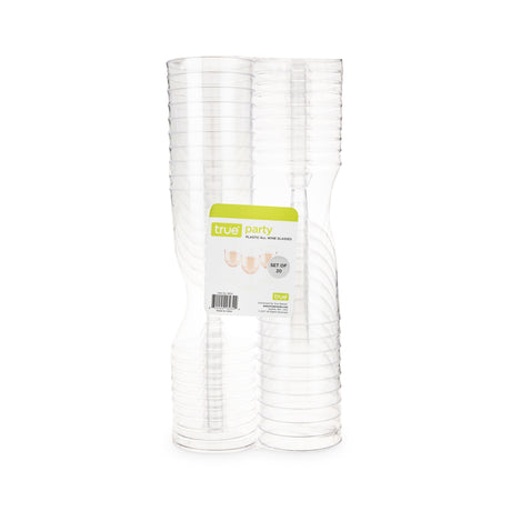 Party 6 oz Plastic Stemmed Wine Cups in Clear, 20ct