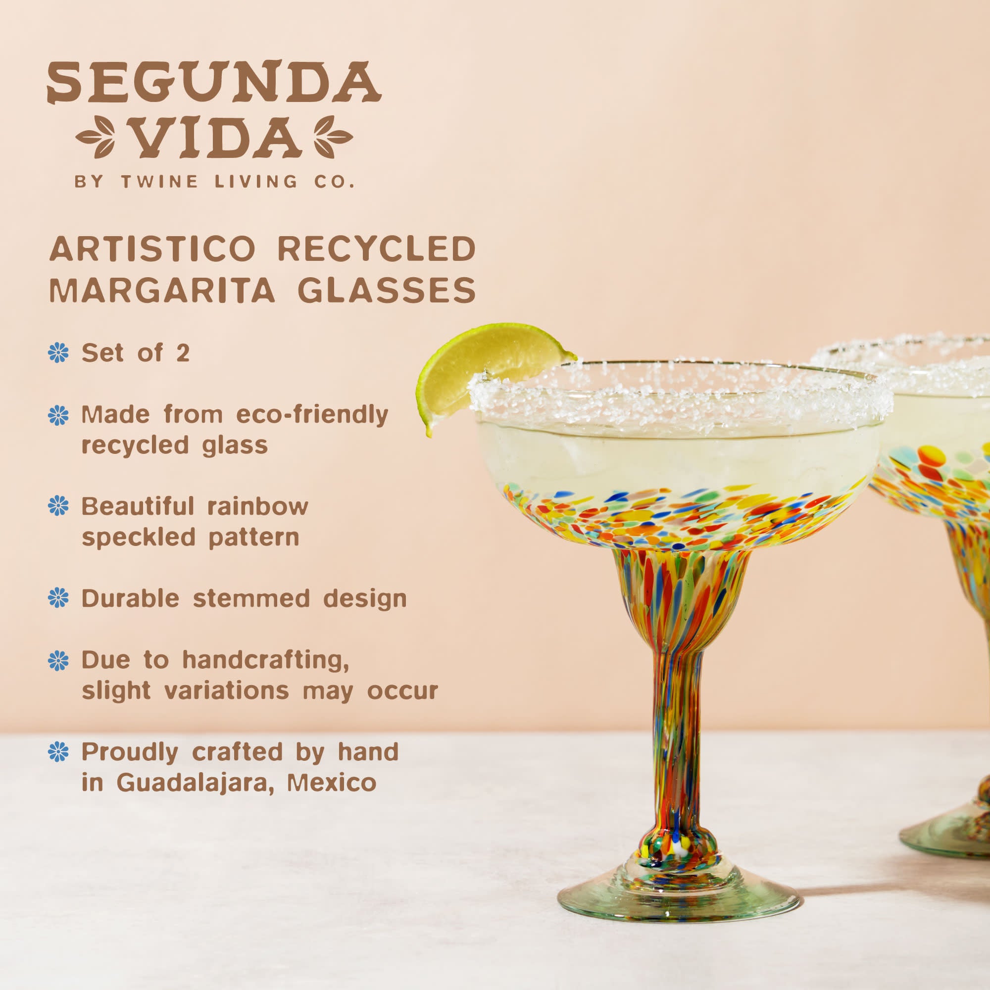 Twine Segunda Vida Artistico Margarita Glasses - Thumbnail 4