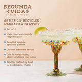 Segunda Vida Artistico Recycled Margarita Glasses, Set of 2