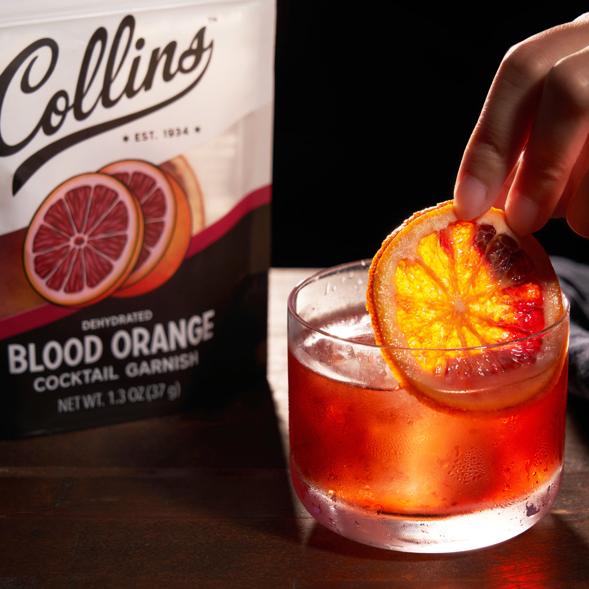 Dehydrated Blood Orange Cocktail Garnish, 1.3 oz