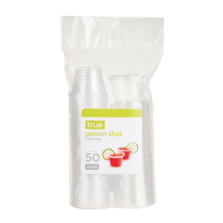 Party 2.5 oz Plastic Gelatin Shot Cups with Lids, Set of 50