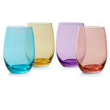 Chroma Colorful Stemless Wine Glasses, Set of 4