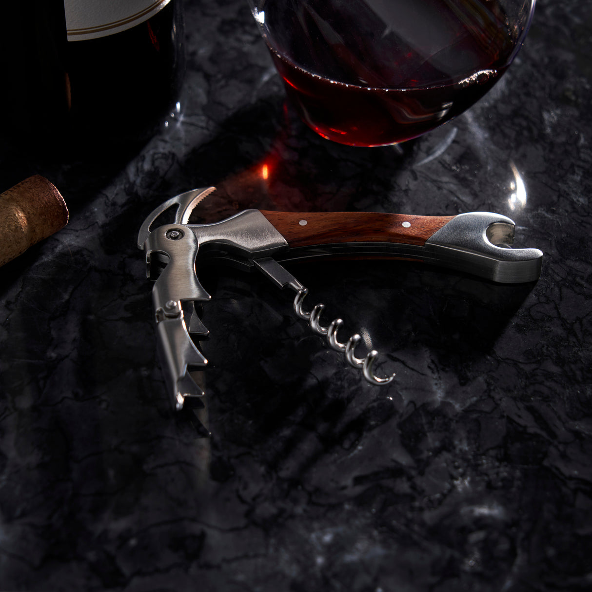 Admiral Double Opener Corkscrew in Stainless Steel