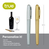 Wine Bottle Pens in Silver & Gold, Set of 2