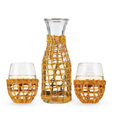 Island Carafe & Stemless Wine Glasses, Set of 3