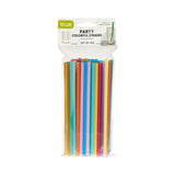 Party Plastic Straws in Assorted Colors, Set of 100