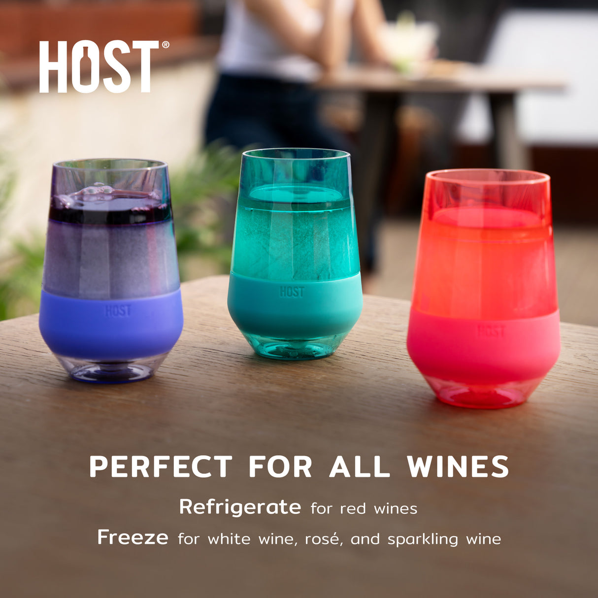 Wine FREEZE XL Cooling Cup in Gray, Set of 2