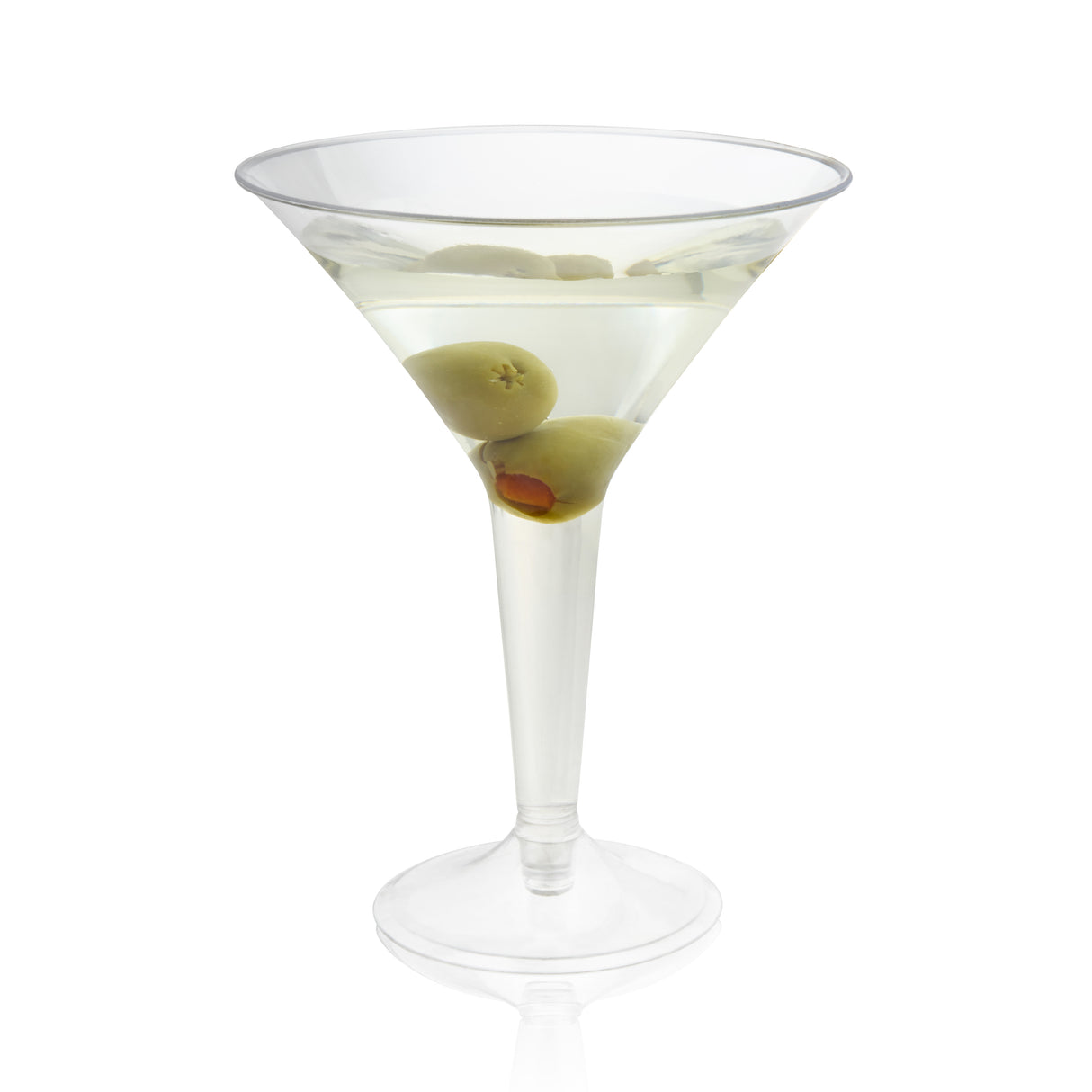 Party 8 oz Plastic Stemmed Martini Cups in Clear, Set of 12