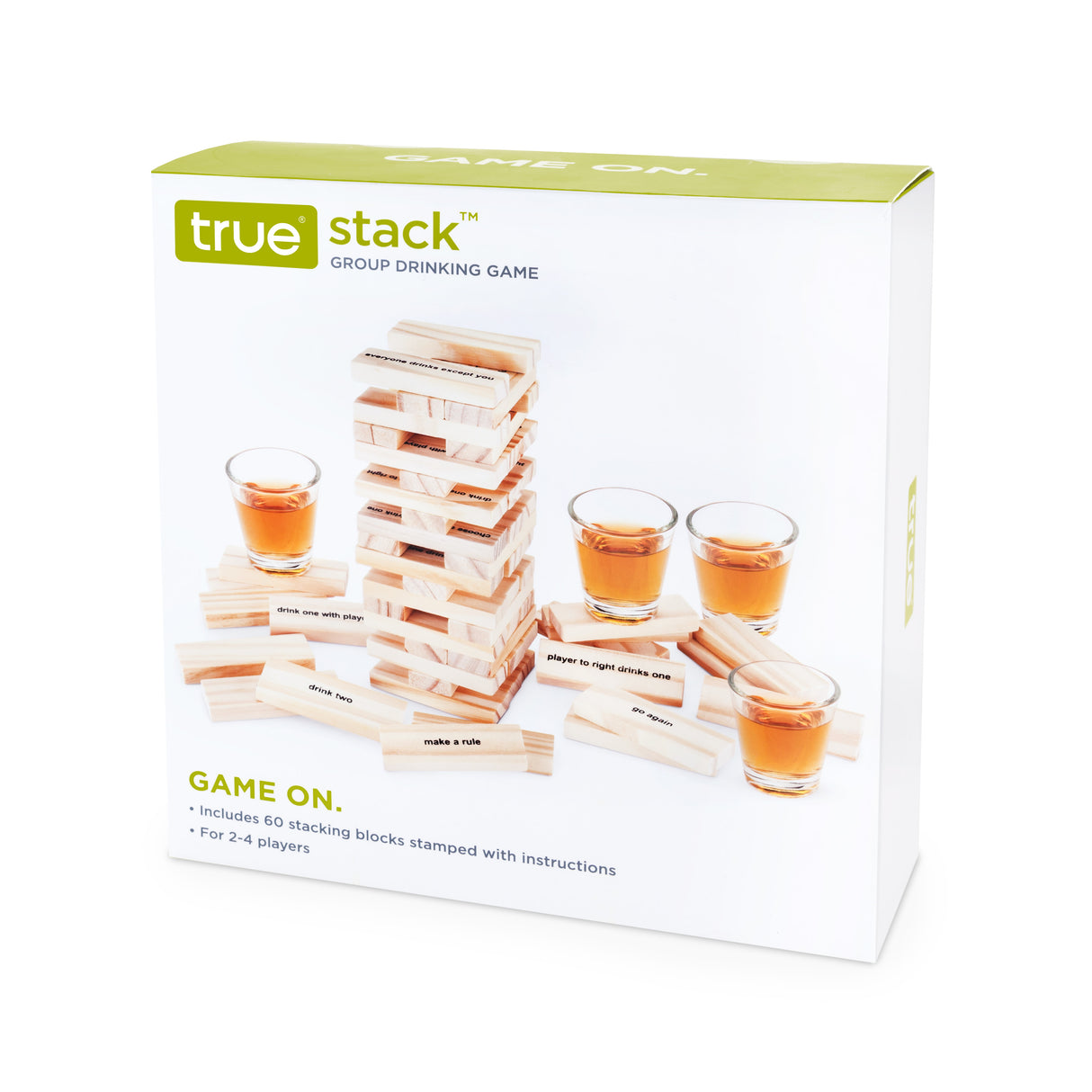 Stack Stacking Blocks Drinking Game with Shot Glasses