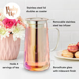 Annika Iridescent Glass Teapot & Infuser