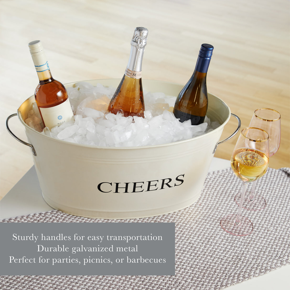 Cheers Galvanized Metal Beverage Tub