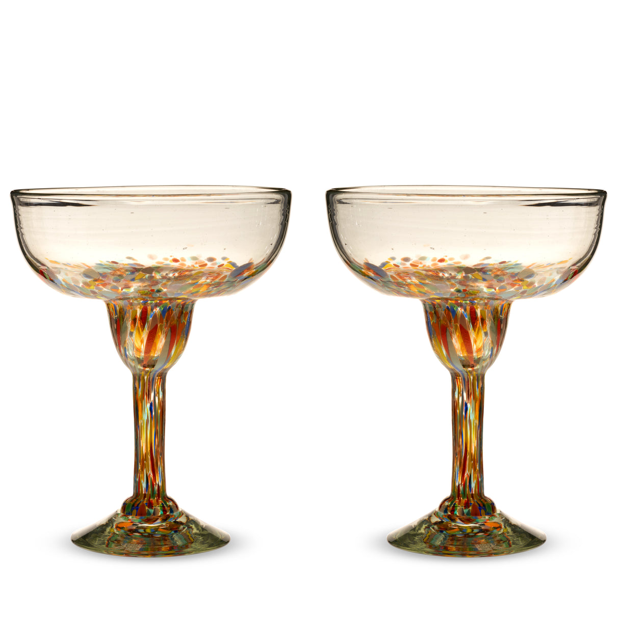 Segunda Vida Artistico Recycled Margarita Glasses, Set of 2