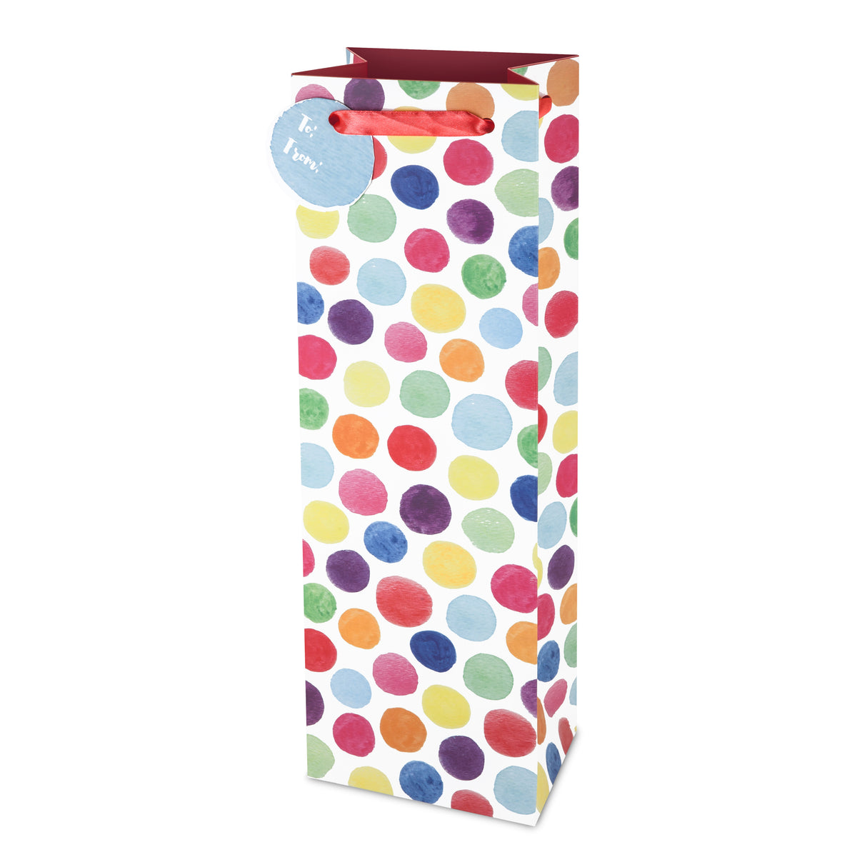 Watercolor Dot Single Bottle Wine Bag