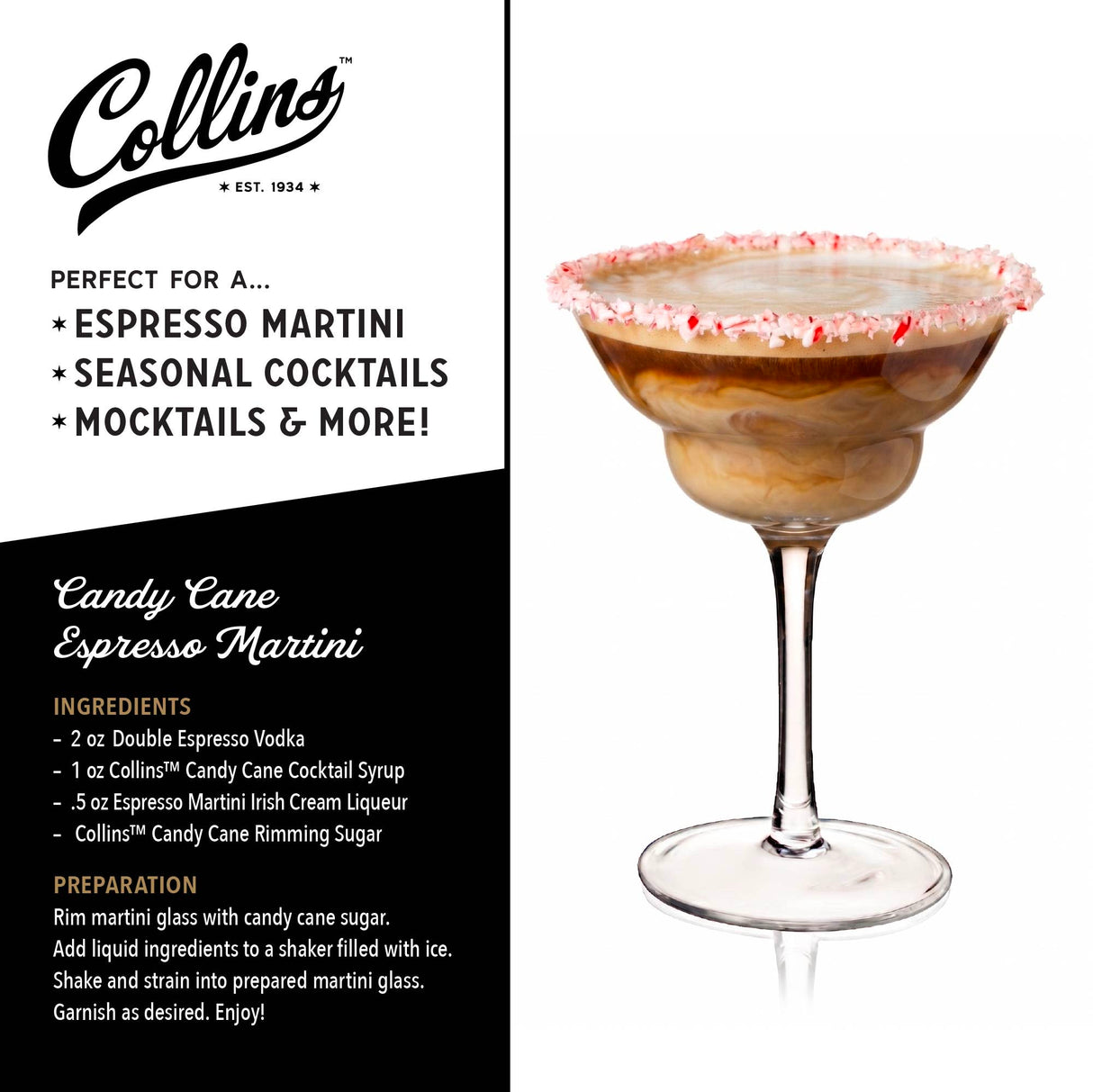 Peppermint Candy Cane Cocktail Syrup, 12.7 oz