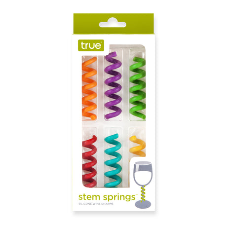 Stem Springs Silicone Wine Charms, Set of 6, CDU 12ct