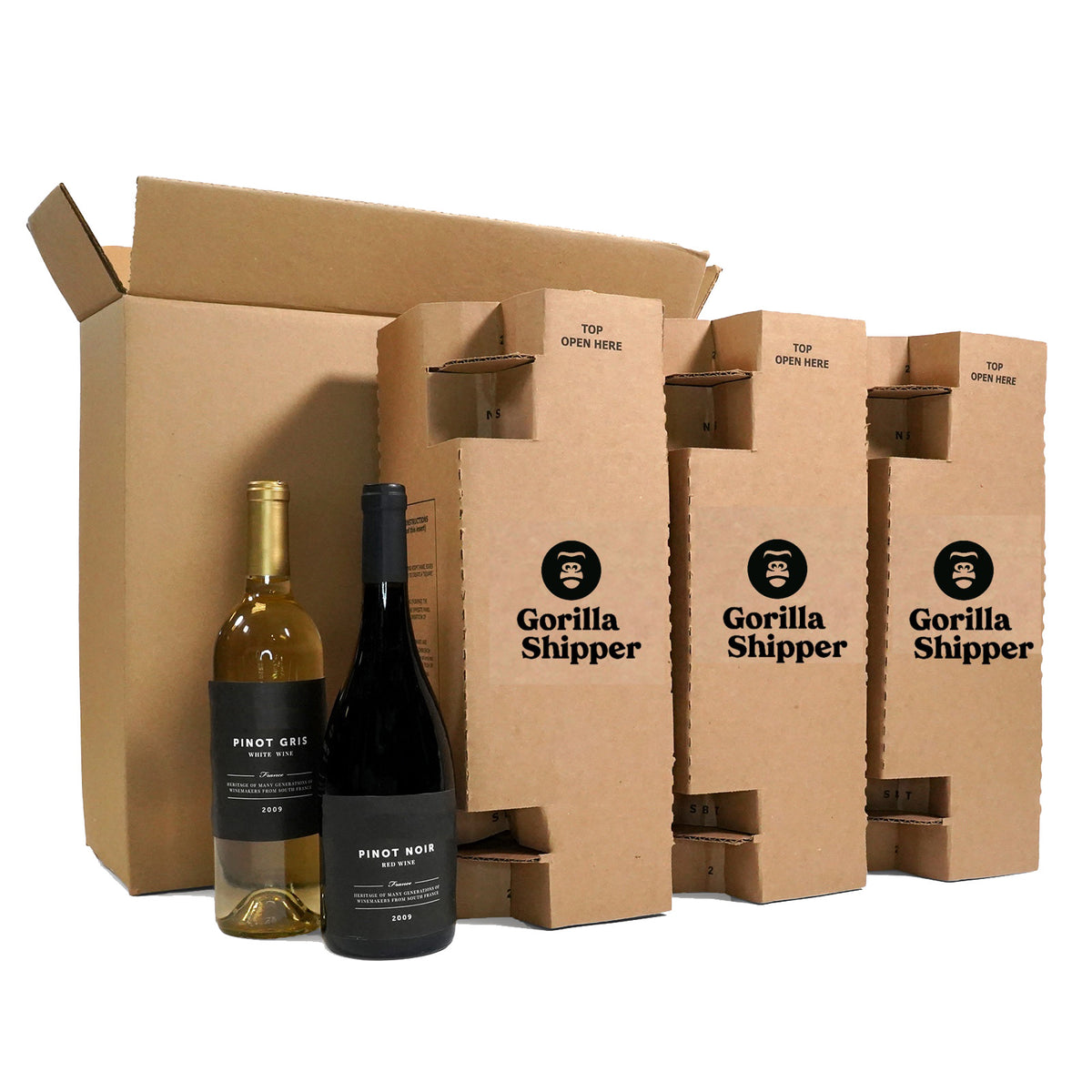 Edex 6 Pack Kit Gorilla Shipper 6-Bottle Kit – Recyclable Wine Bottle Shipper for 750 ...