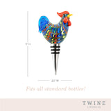 Rooster Glass Bottle Stopper