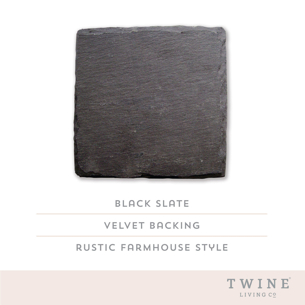 Square Slate Coasters, Set of 4