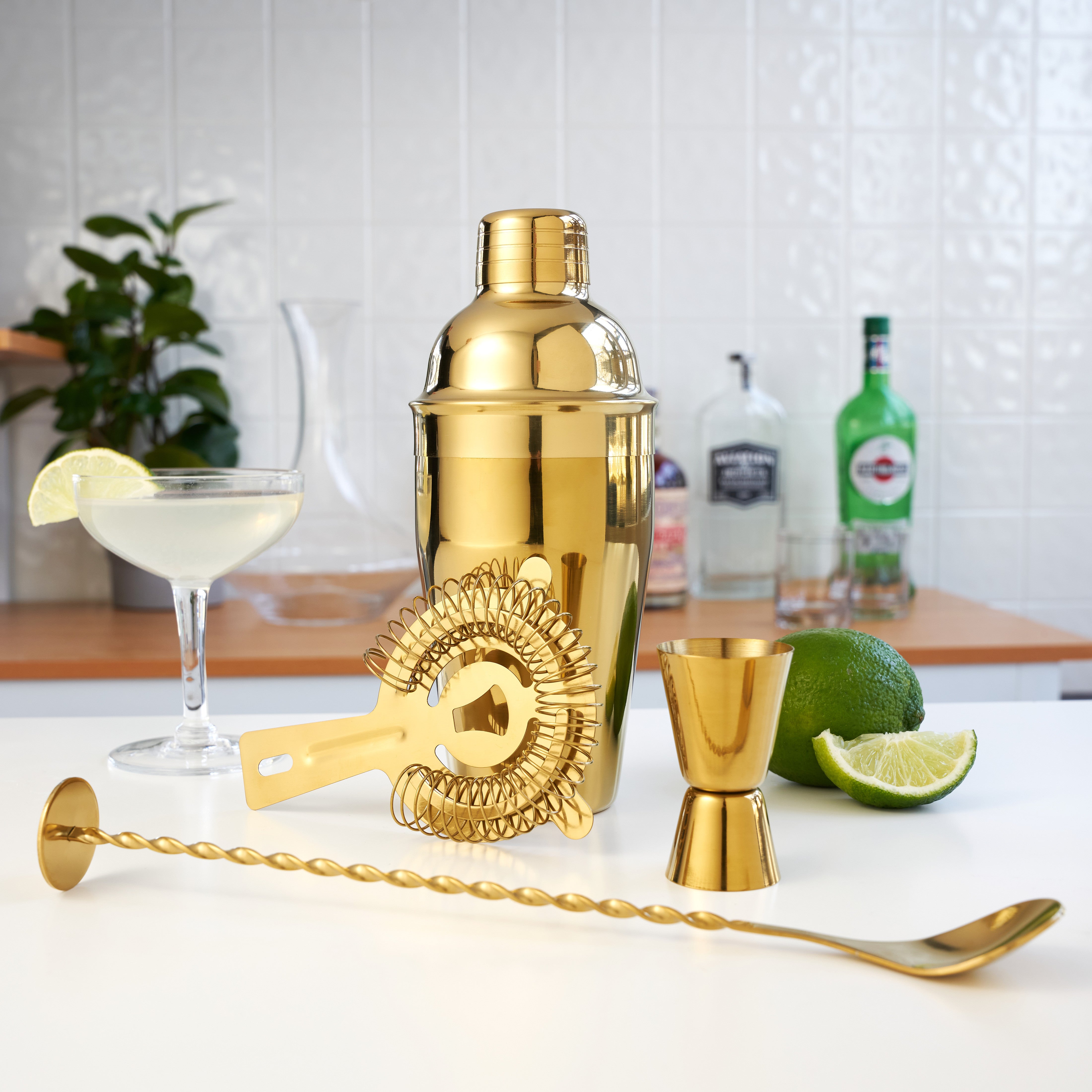 4-Piece Mixologist Barware Set in Gold - Thumbnail 3