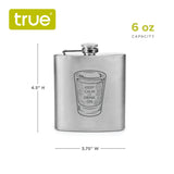 Trueflask 6 oz Stainless Steel Keep Calm & Drink On Flask