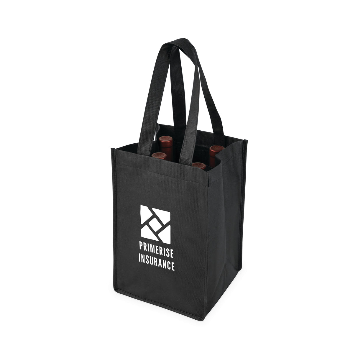 4-Bottle Non-Woven Tote in Black