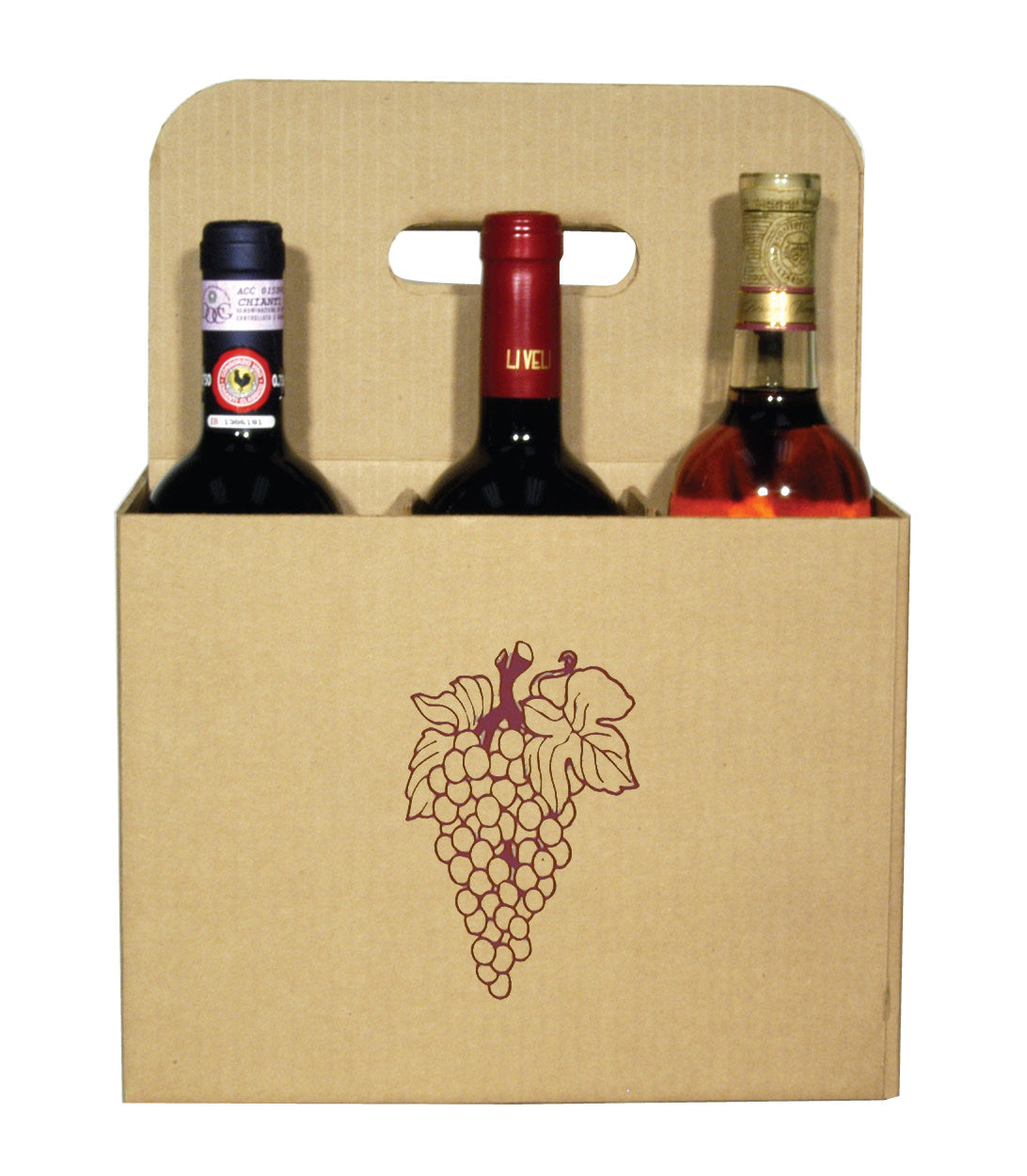 6-Bottle Open Wine Carryout with Grape Logo