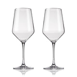 Raye Crystal Angled Bordeaux Glasses, Set of 2
