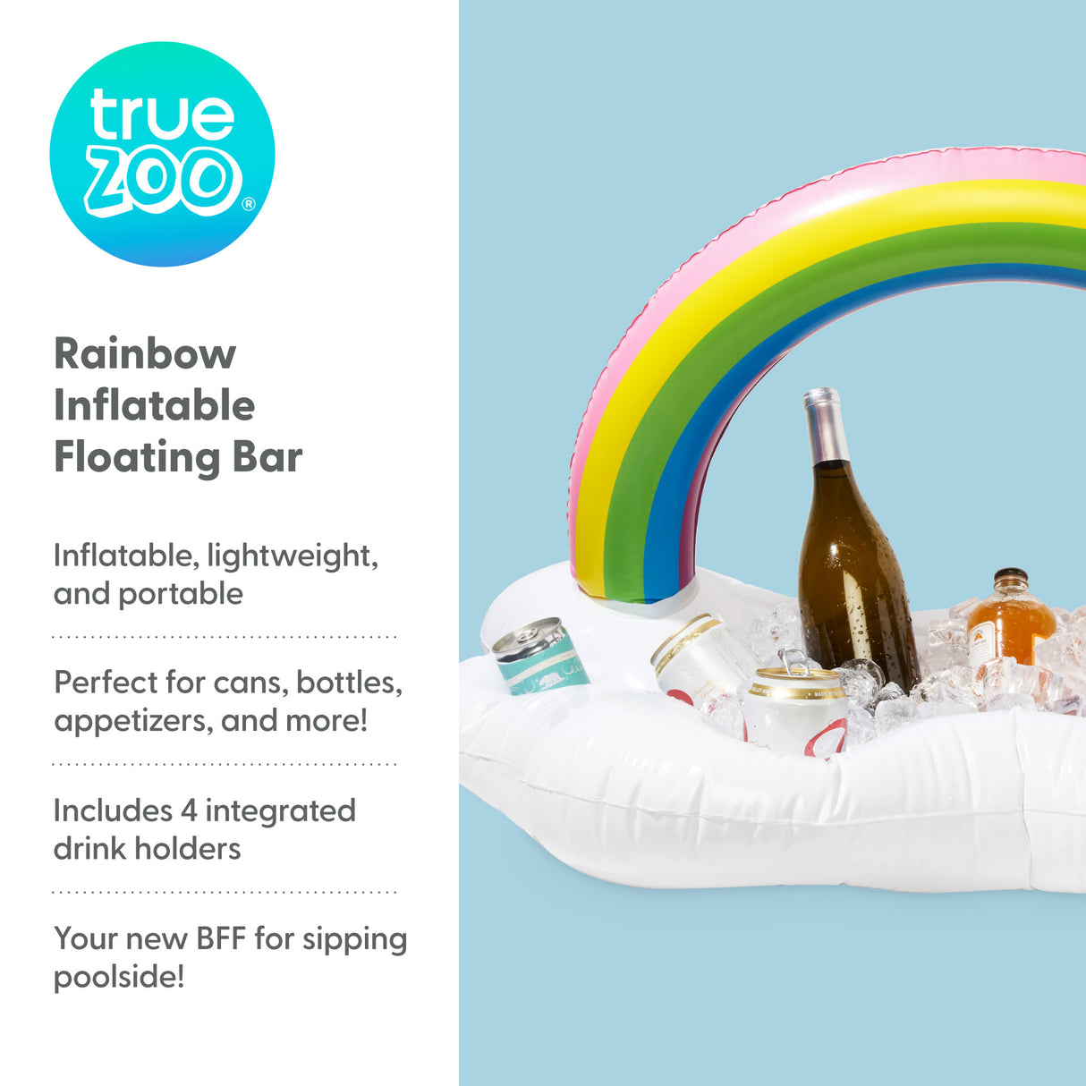 TrueZoo Inflatable Rainbow Floating Bar