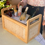 Rattan & Wood Beverage Tub