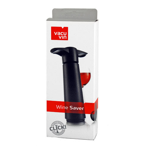 Vacu Vin Wine Saver with Stoppers 3-Piece Set in Black