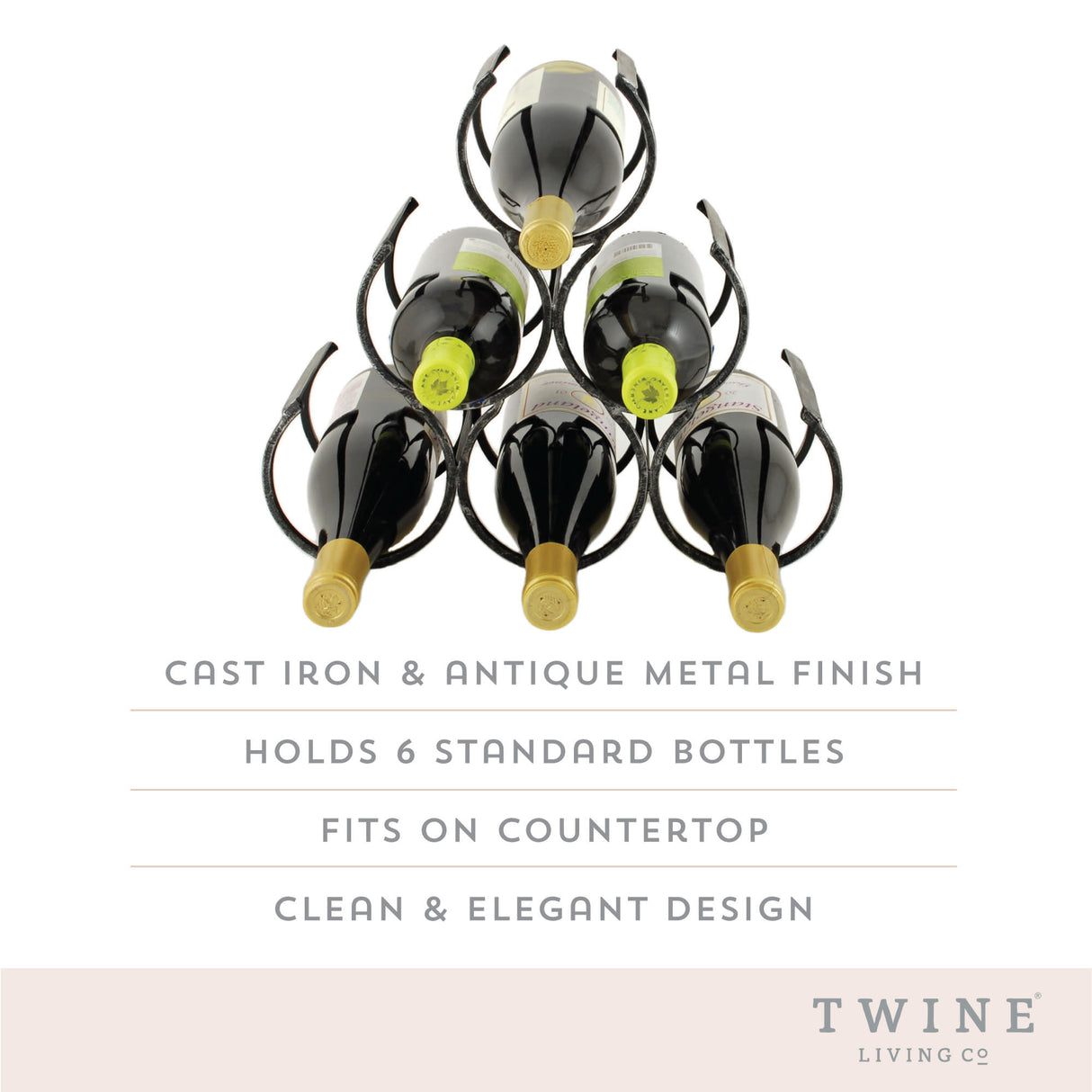 Wine Shrine 6-Bottle Metal Wine Rack