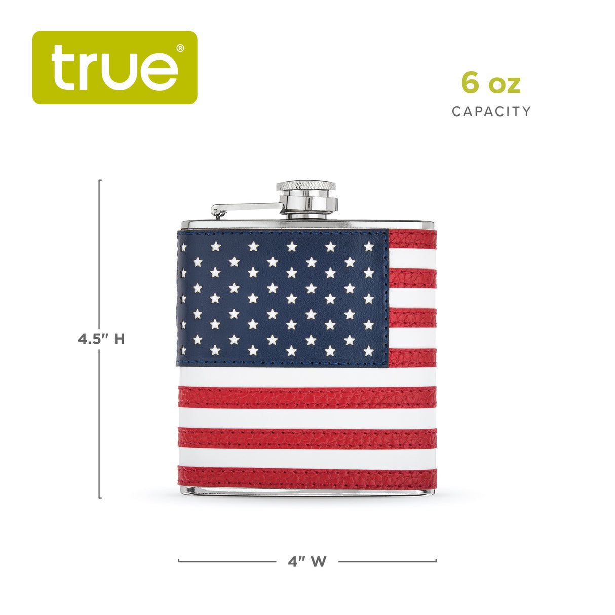 Trueflask 6 oz American Flag Flask with Funnel