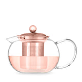 Candace Glass Teapot & Infuser in Rose Gold