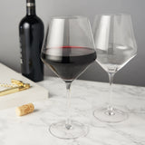 Raye Crystal Angled Burgundy Glasses, Set of 2