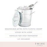 Galvanized Metal Ice Bucket with Scoop