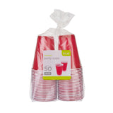 Party 16 oz Plastic Cups in Red, Set of 50