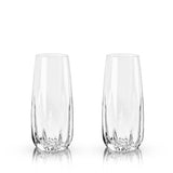 Cactus Crystal Stemless Champagne Flutes, Set of 2