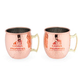 Moscow Mule Hammered Copper Plated Mugs, Set of 2