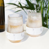 Wine FREEZE XL Cooling Cup in Marble, Set of 2