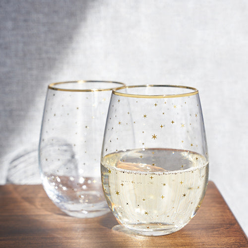 Starlight Stemless Wine Glasses, Set of 2