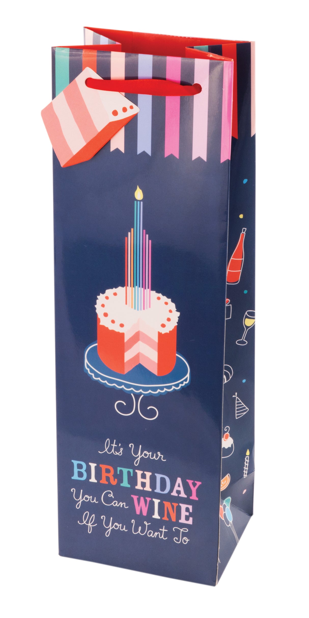 Birthday Cake Single Bottle Wine Bag