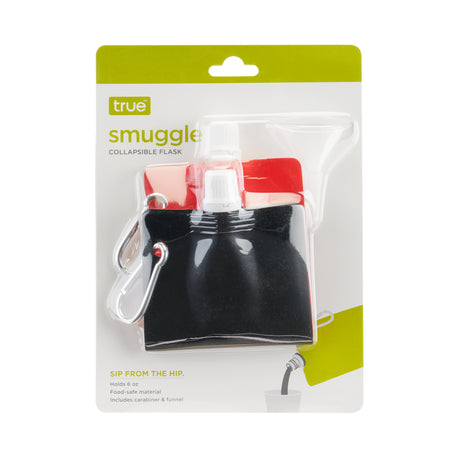 Smuggle 6 oz Collapsible Flasks in Red & Black, Set of 2