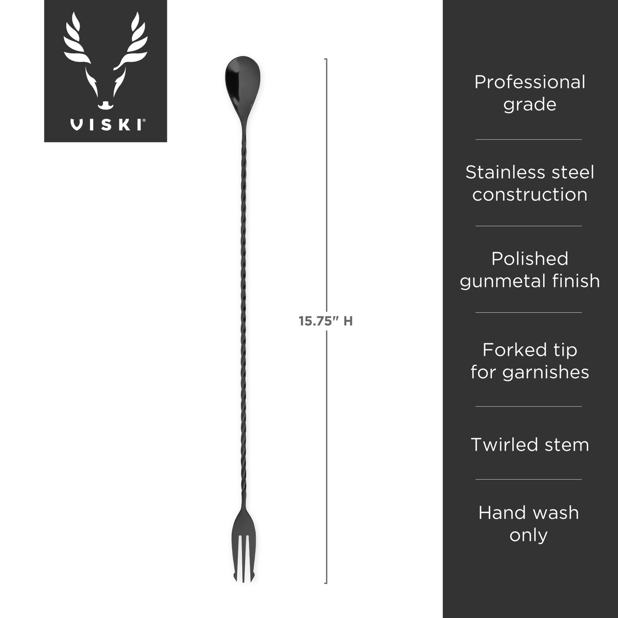 Warren Trident Bar Spoon in Gunmetal