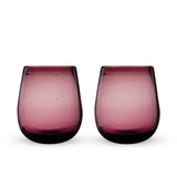 Segunda Vida Rosado Recycled Stemless Wine Glasses, Set of 2