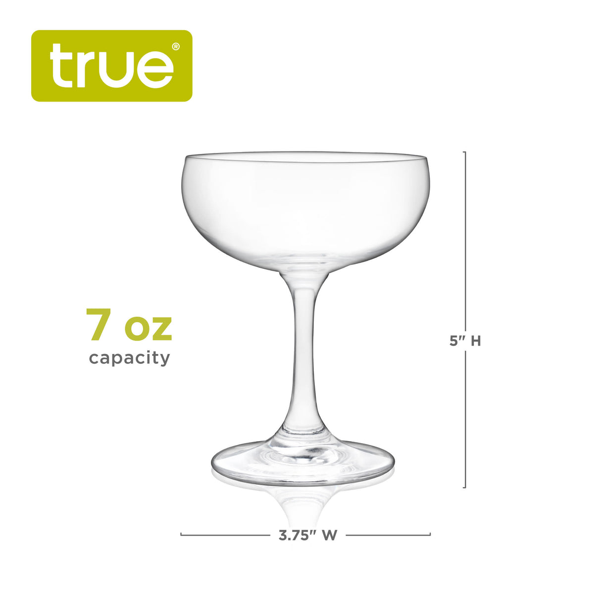 Coupe 7 oz Cocktail Glasses, Set of 4